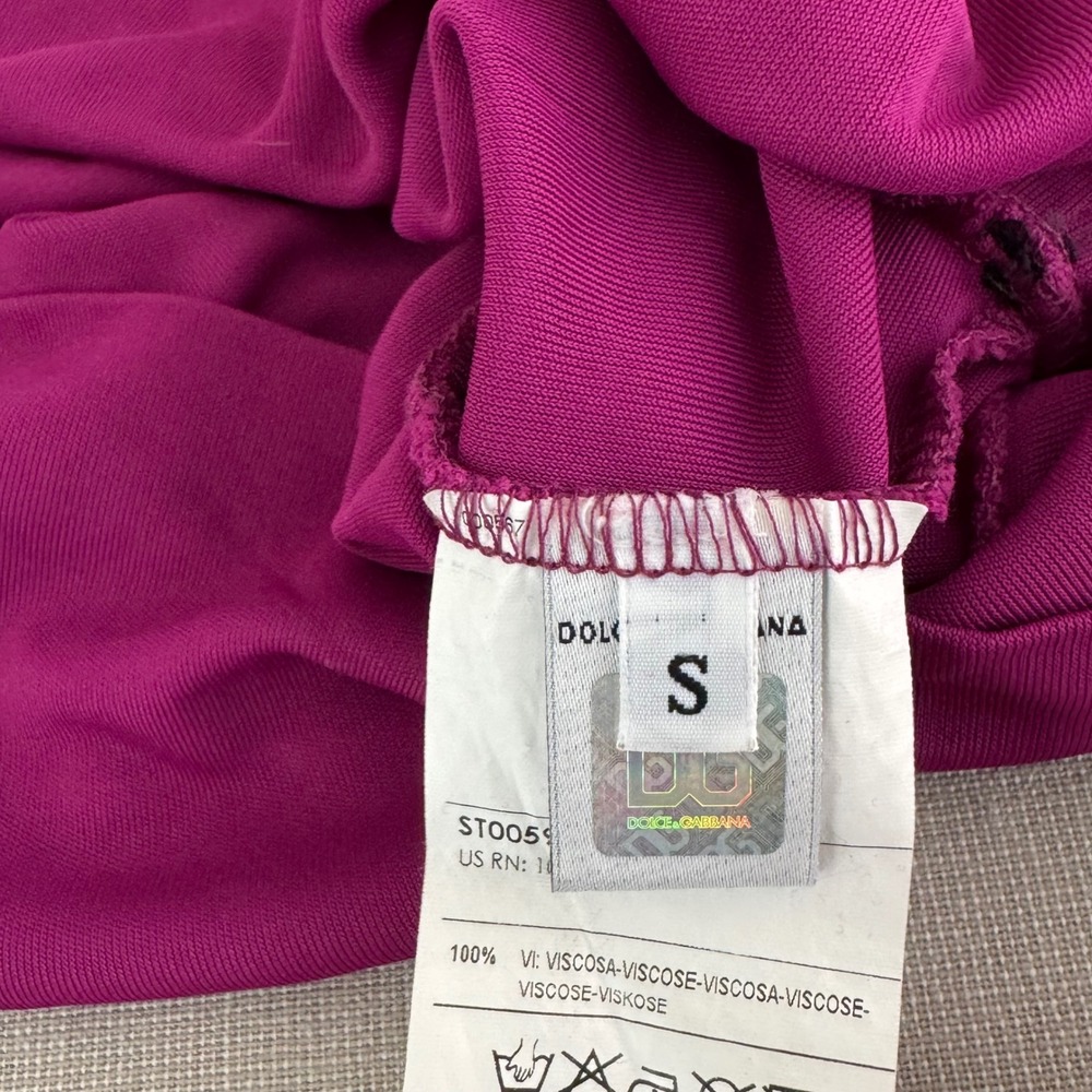 Dolce & Gabbana Cold Shoulder Top Gold Chain Straps Purple Size Small‎ - Picture 6 of 9